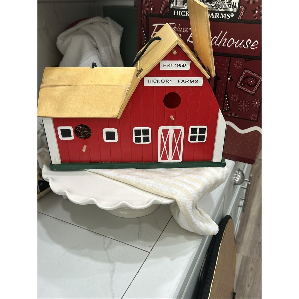 Hickory Farms Deluxe, Barn, Birdhouse- New In Box Country Cottage Core Farmhouse